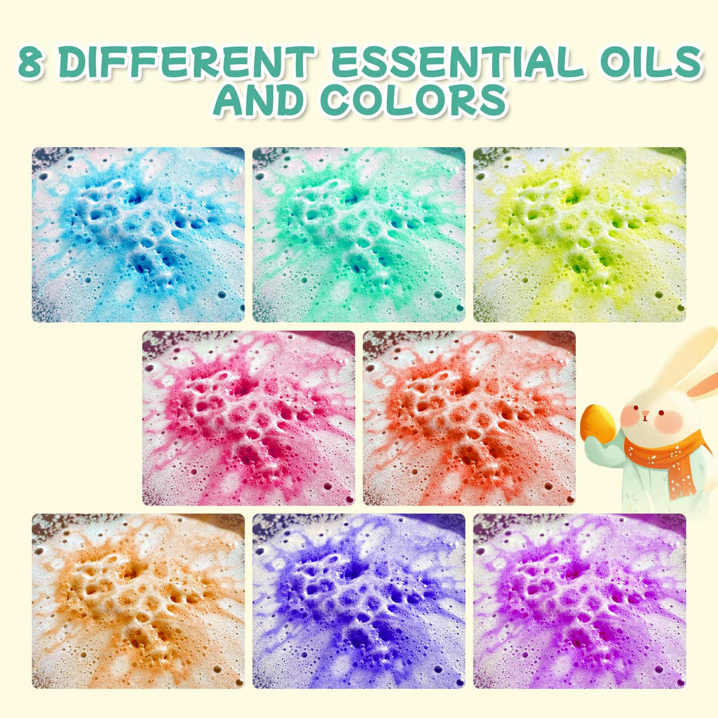 MURAN SHOWER Easter Egg Bath Bombs for Kids – 8-Pack with Surprise Inside