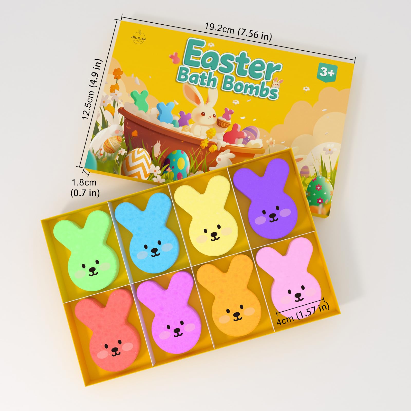 MURAN SHOWER Easter Egg Bath Bombs for Kids – 8-Pack with Surprise Inside