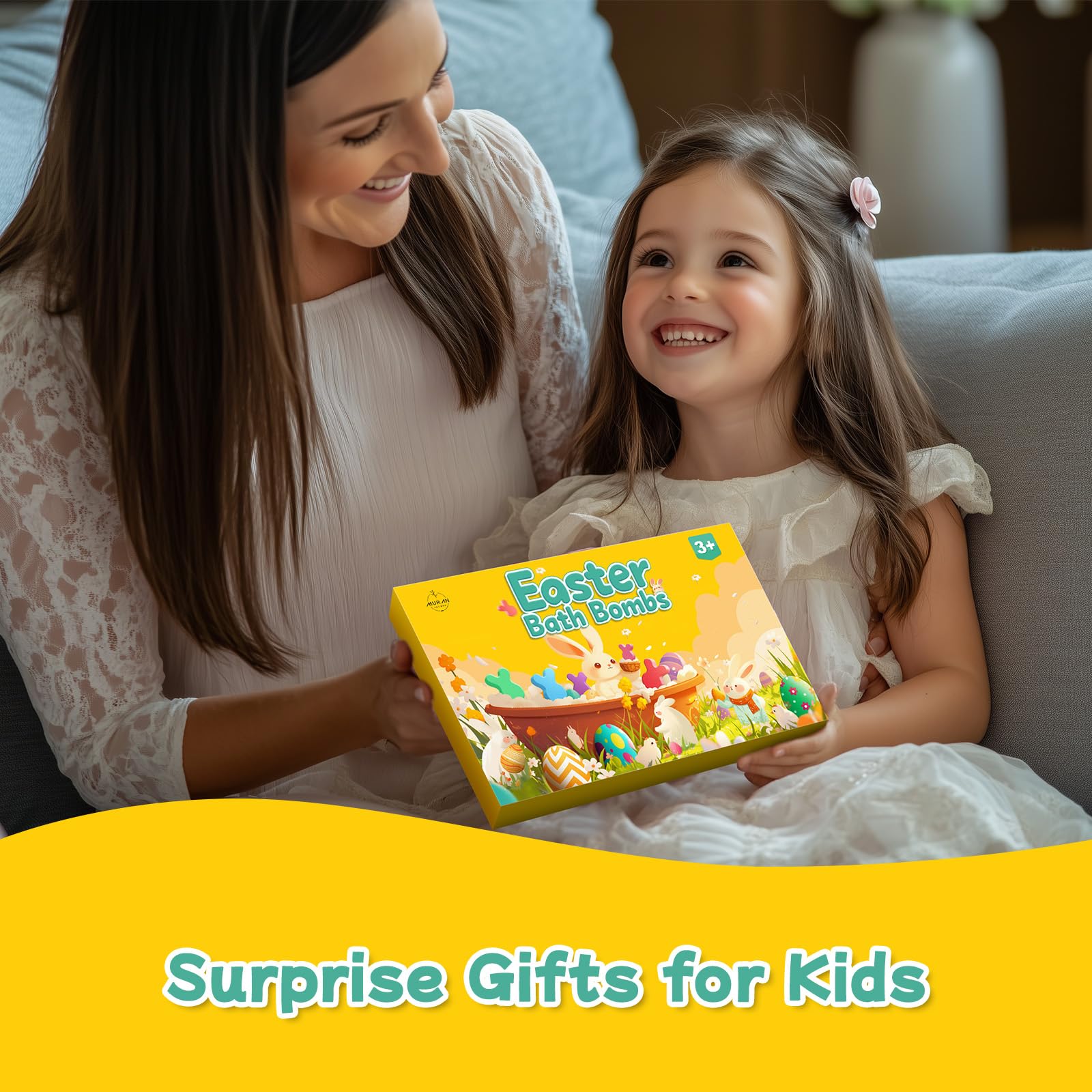 MURAN SHOWER Easter Egg Bath Bombs for Kids – 8-Pack with Surprise Inside