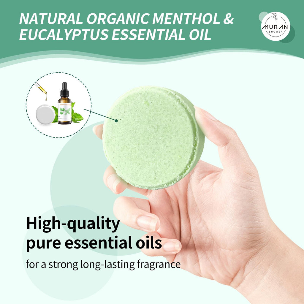MURAN SHOWER Shower Steamers Aromatherapy 15-Pack – Menthol & Eucalyptus
