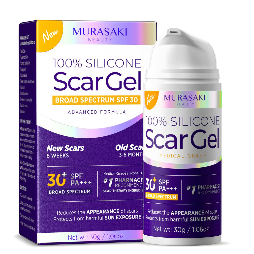 MURASAKI BEAUTY Silicone Scar Gel SPF 30 – Advanced Medical-Grade Scar Cream 1.06oz
