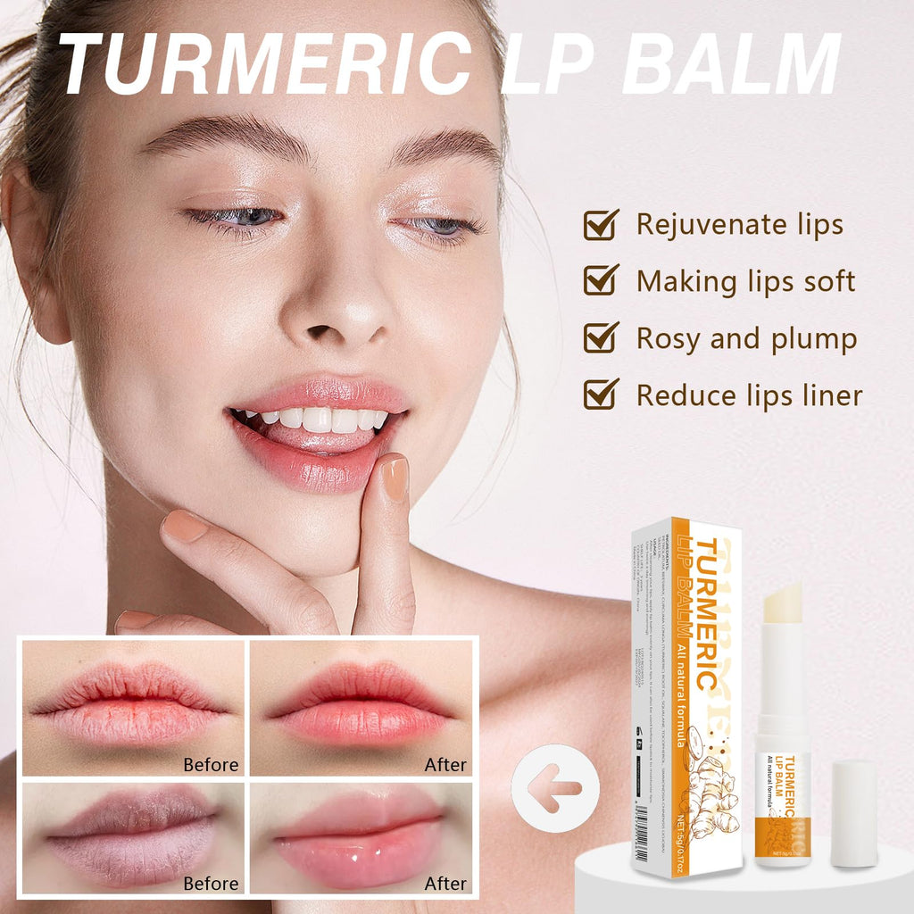 MUREND 3PCS Turmeric Lip Balm for Smokers – Dark Lip Treatment, Lip Exfoliator & Nourishing Moisturizer