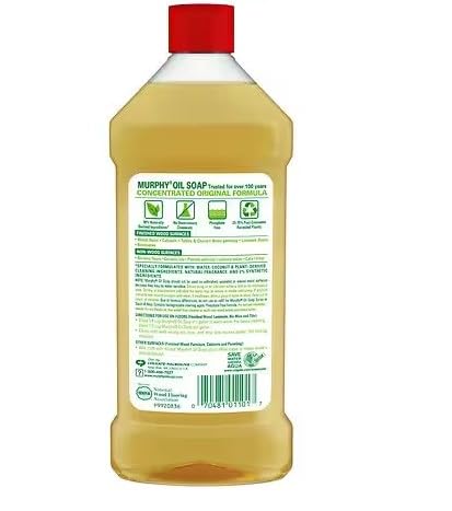 Murphy Oil Soap Original Formula – 16 fl oz (473 ml) Pack of 5 | Safe Wood & Laminate Cleaner