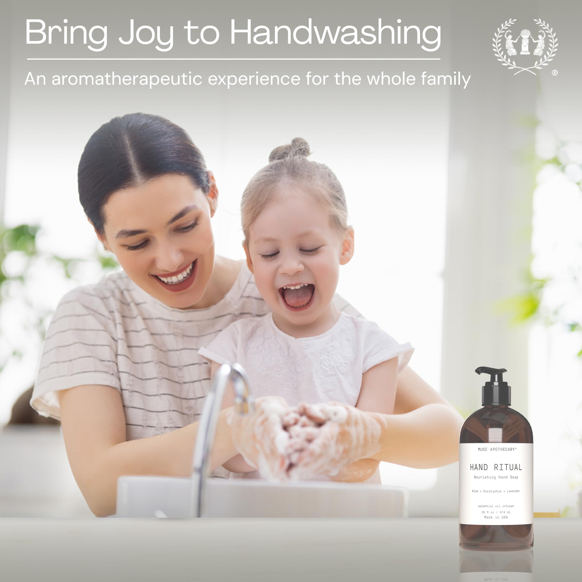Muse Apothecary Hand Ritual – Aromatic Nourishing Hand Soap, Aloe, Eucalyptus & Lavender | 16 oz x3 Pack | USDA Biobased