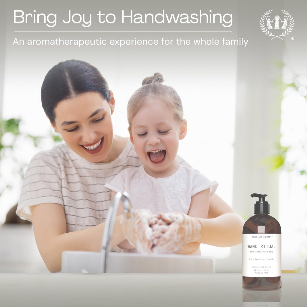 Muse Apothecary Hand Ritual – Aromatic Hand Soap with Rosemary Mint & Hemp (USDA Biobased, 16 oz, 3-Pack)