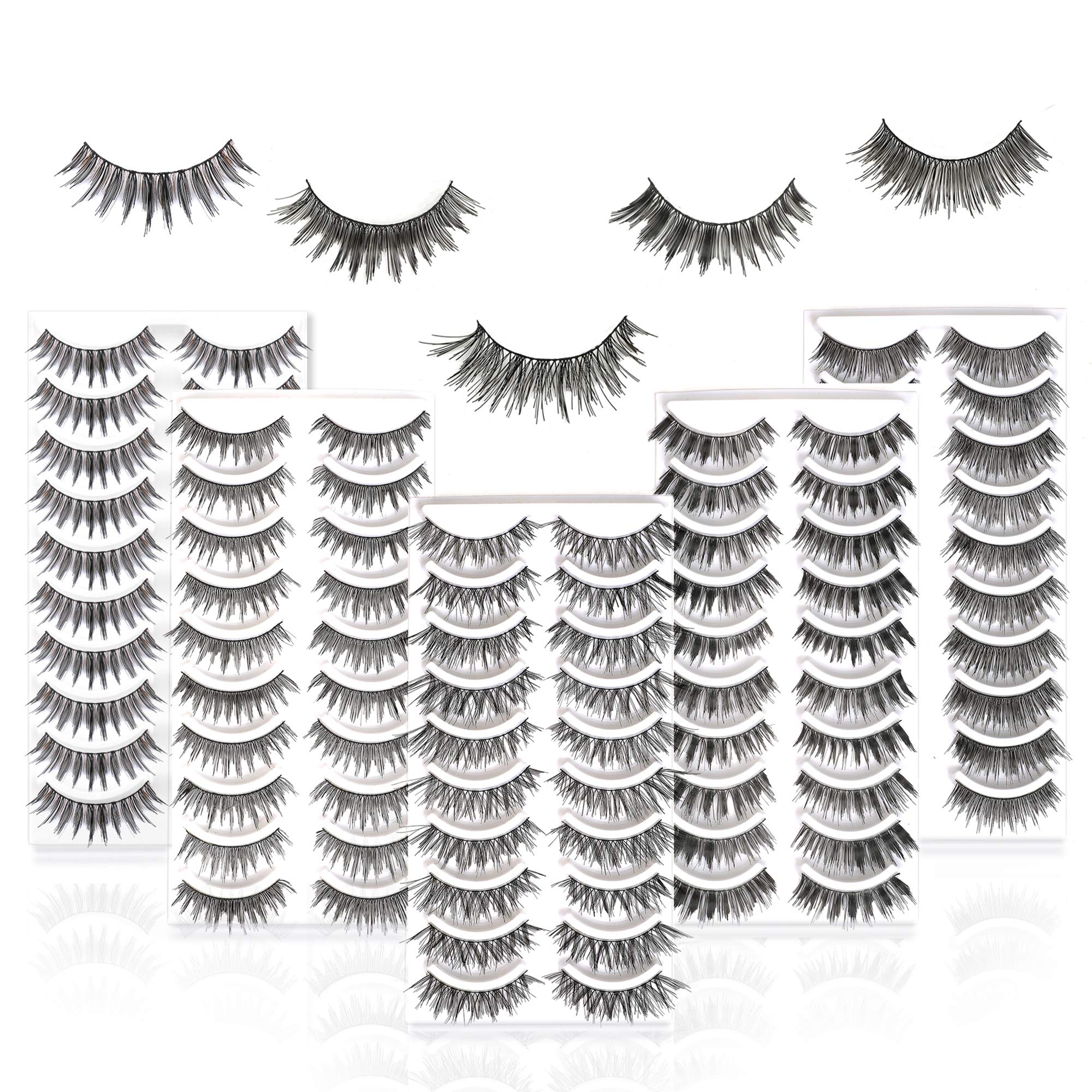 MUSELASH 50 Pairs, 5 Styles – Handmade False Eyelashes Set