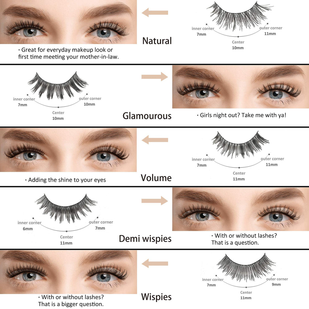 MUSELASH 50 Pairs, 5 Styles – Handmade False Eyelashes Set