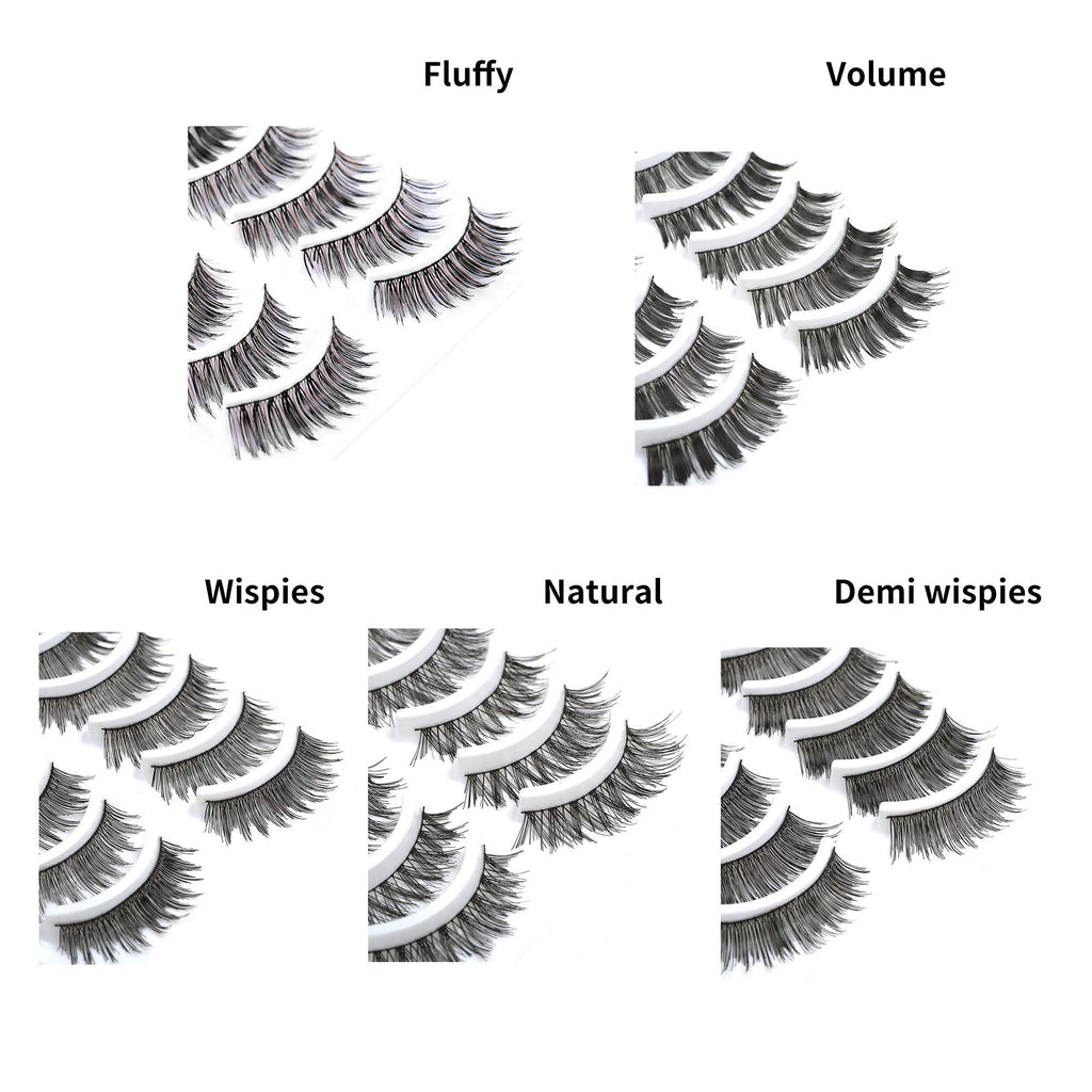 MUSELASH 50 Pairs, 5 Styles – Handmade False Eyelashes Set