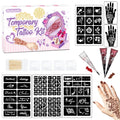 MuseLuxe Temporary Tattoo Kit for Teens & Adults – 3 Pastes, 100 Stencils, Outline Pen, Waterproof Body Art