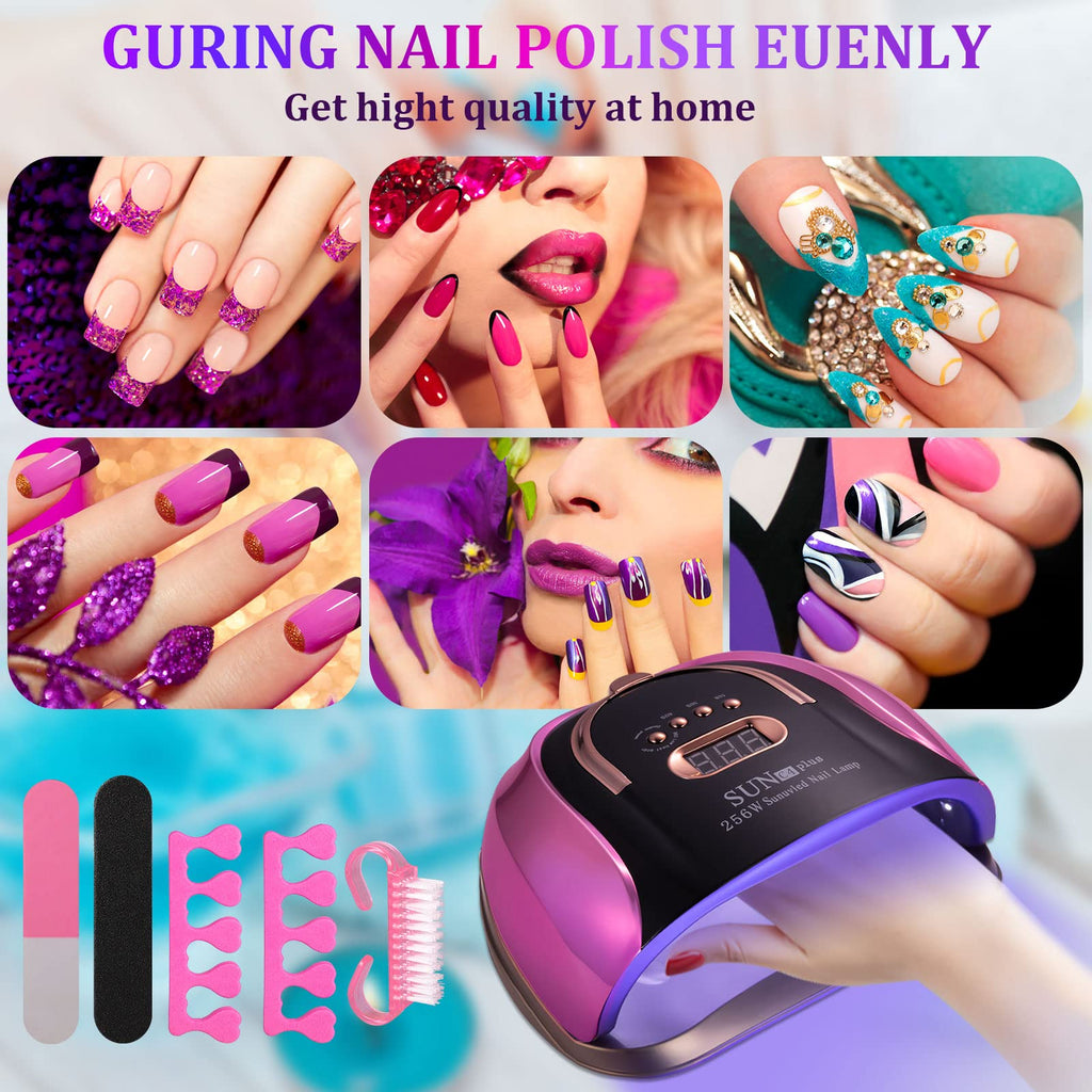 MUSERAY UV LED Nail Light 256W High Power | 4 Timer Settings + Auto Sensor + 6 Free Gifts