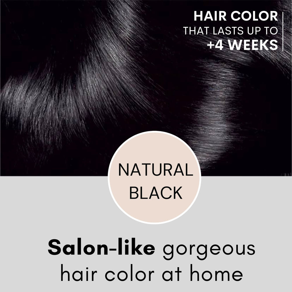 Muun Black Hair Dye Shampoo – 3-in-1 Ammonia-Free Color, Gray Coverage, 400ml