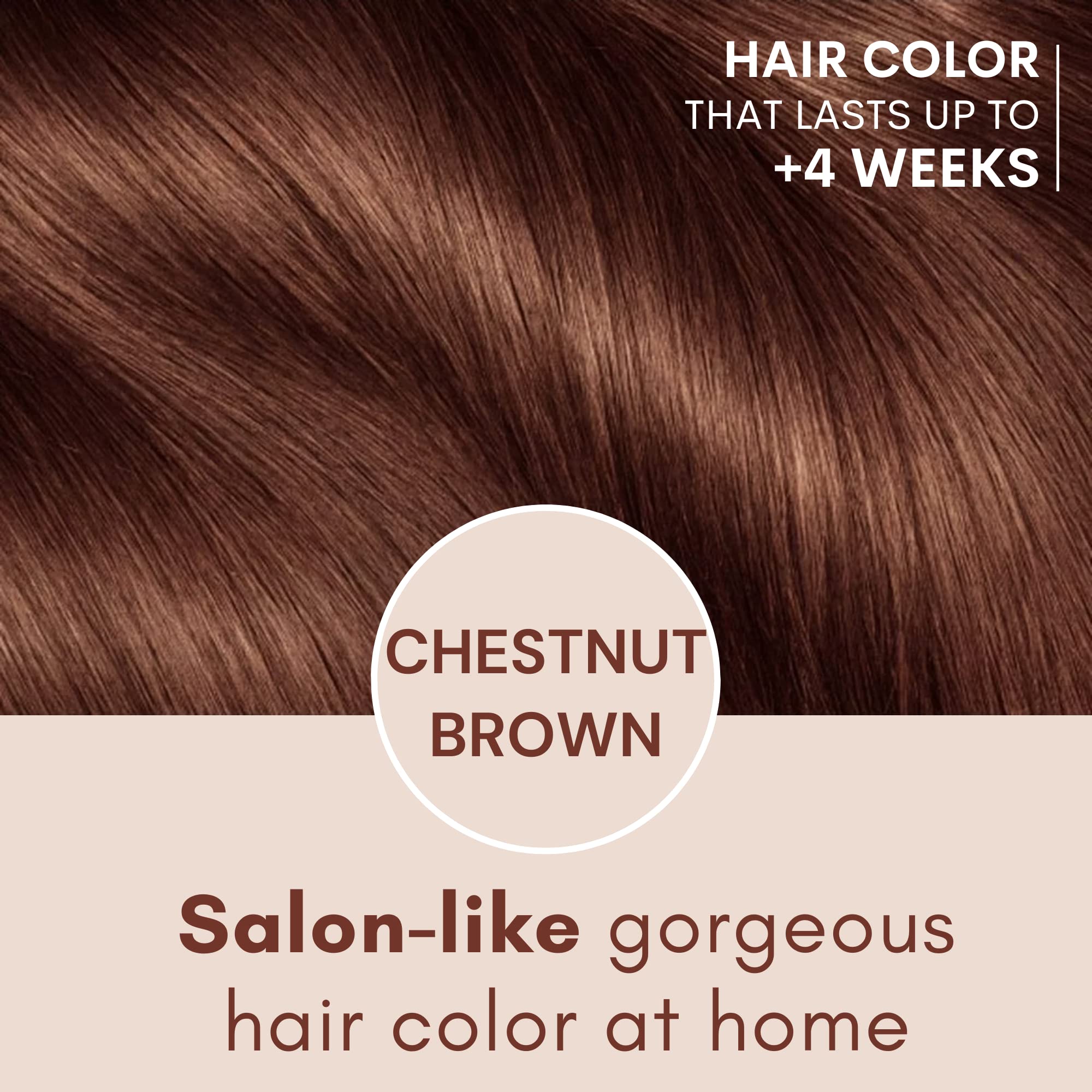 Muun Chestnut Brown Hair Dye Shampoo – 3-in-1 Ammonia-Free Color, Shampoo & Conditioner (400ml)