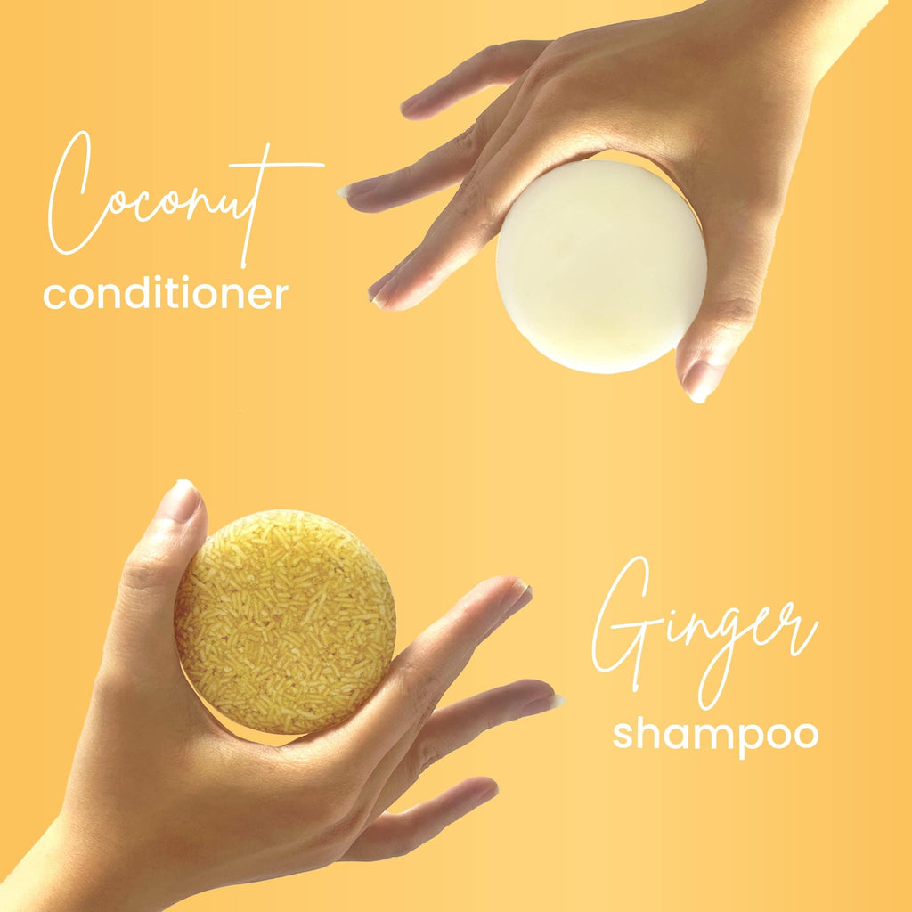 Muun Ginger Shampoo Bar Pack 3 – pH-Balanced, Sulfate-Free, Travel-Ready for Hair Growth & Strength