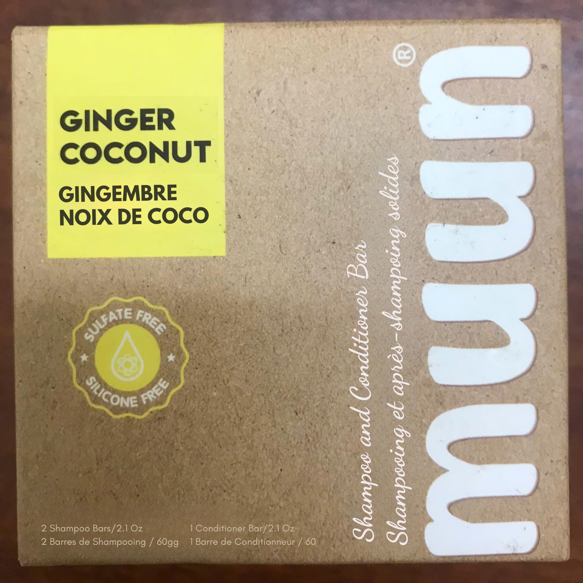 Muun Ginger Shampoo Bar Pack 3 – pH-Balanced, Sulfate-Free, Travel-Ready for Hair Growth & Strength