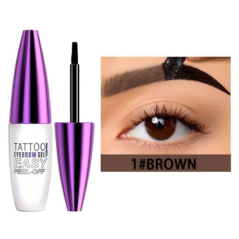 MVC 2 Pack Tattoo Eyebrow Gel – Easy Peel-Off Tint, Waterproof & Sweatproof, Dark Brown