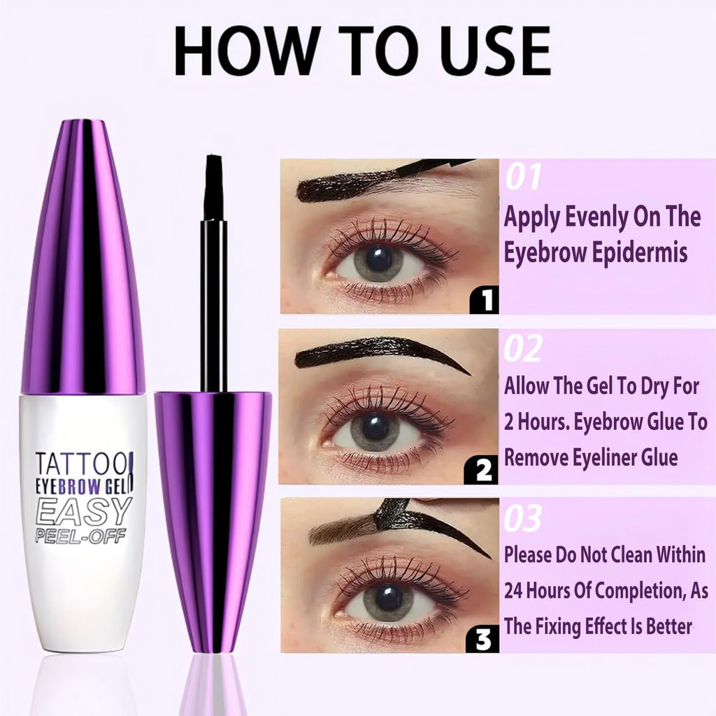 MVC 2 Pack Tattoo Eyebrow Gel Peel Off — Waterproof & Easy Peel (Black)
