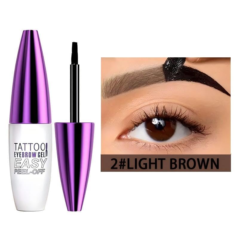 MVC 2 Pack Tattoo Eyebrow Gel – Easy Peel Off Tint, Waterproof & Sweatproof, Light Brown