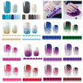 mwellewm 14 Sheets Glitter Gradient Nail Stickers | Self-Adhesive Full Wraps