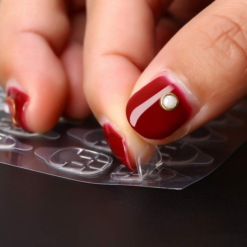 Mwellewm 1200 Pcs Nail Sticker Pack – 50 Sheets Double-Side Glue Tabs for Press-On Nails