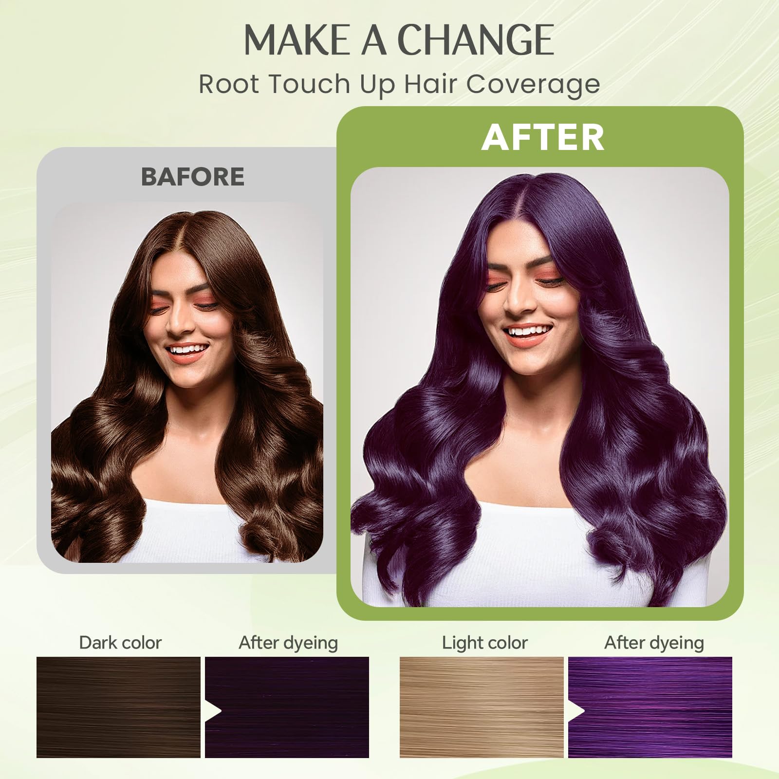 Mxvbaty Hair Dye Shampoo 3-in-1 Purple | Instant Color, Root Touch Up, 16.9 fl oz