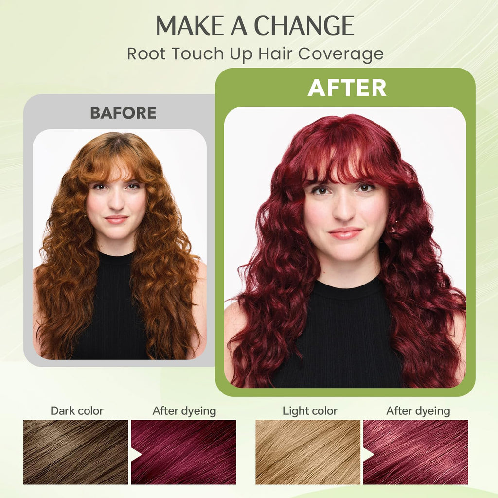Mxvbaty Hair Dye Shampoo 3-in-1 – Instant Burgundy Color, Root Touch Up, 16.9 fl oz