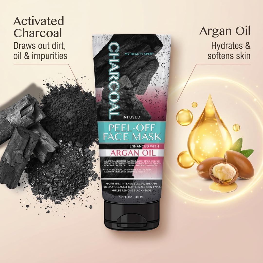 My Beauty Spot Charcoal Peel-Off Face Mask with Argan Oil (6.7 oz)