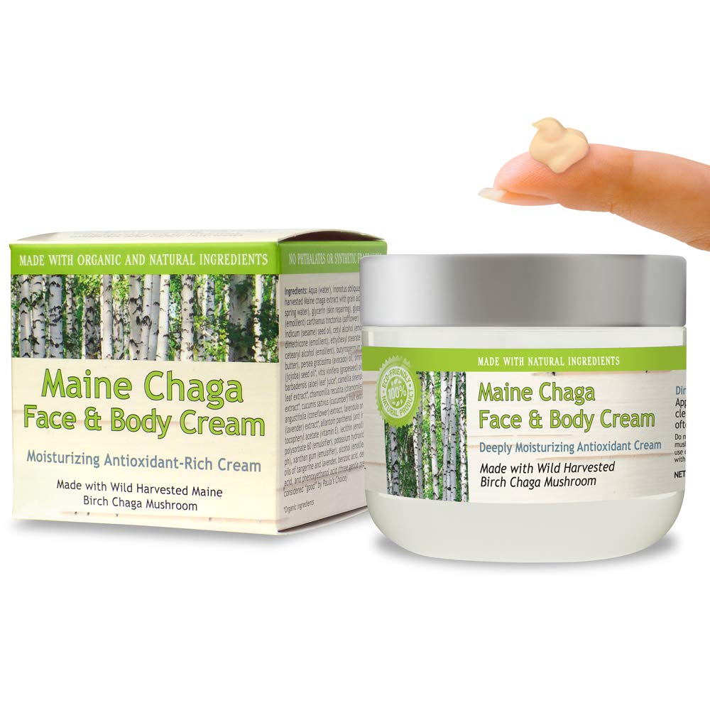My Berry Maine Chaga Face & Body Cream – Wild Harvested Chaga, Double-Extracted, 4 oz