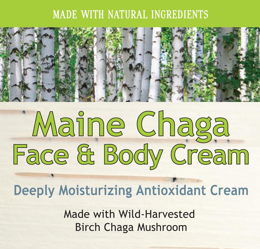 My Berry Maine Chaga Face & Body Cream – Wild Harvested Chaga, Double-Extracted, 4 oz