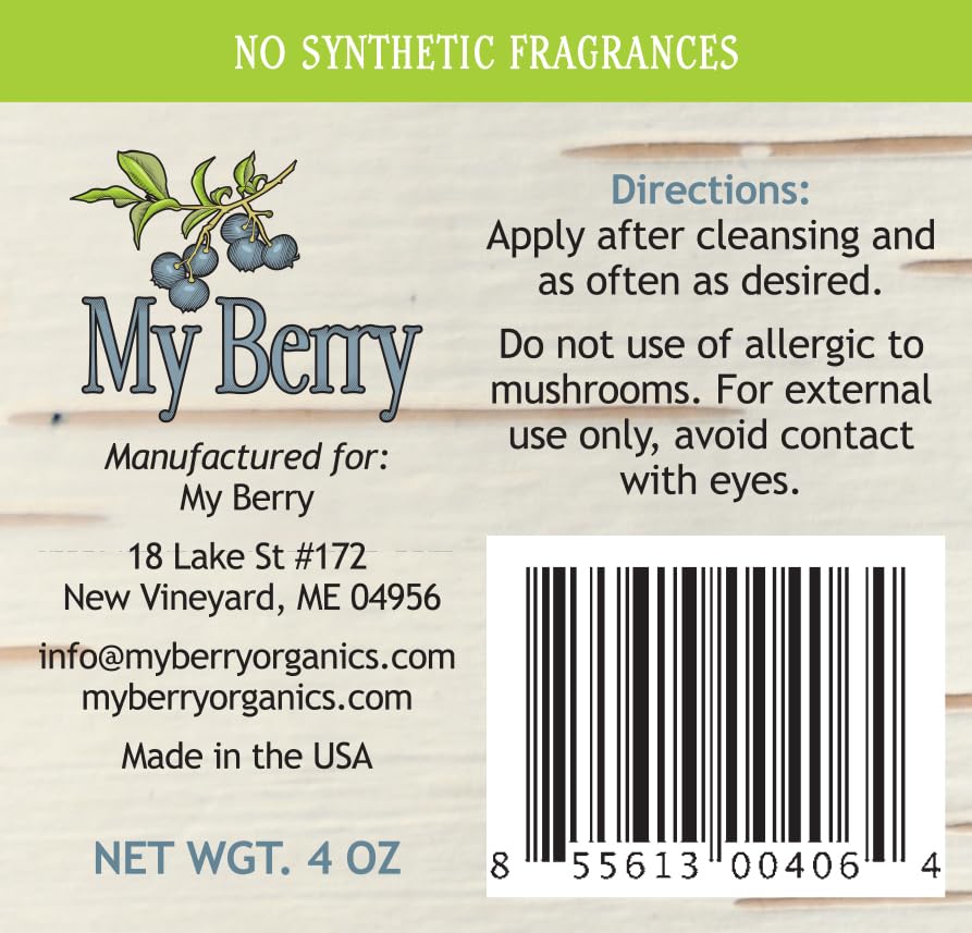 My Berry Maine Chaga Face & Body Cream – Wild Harvested Chaga, Double-Extracted, 4 oz