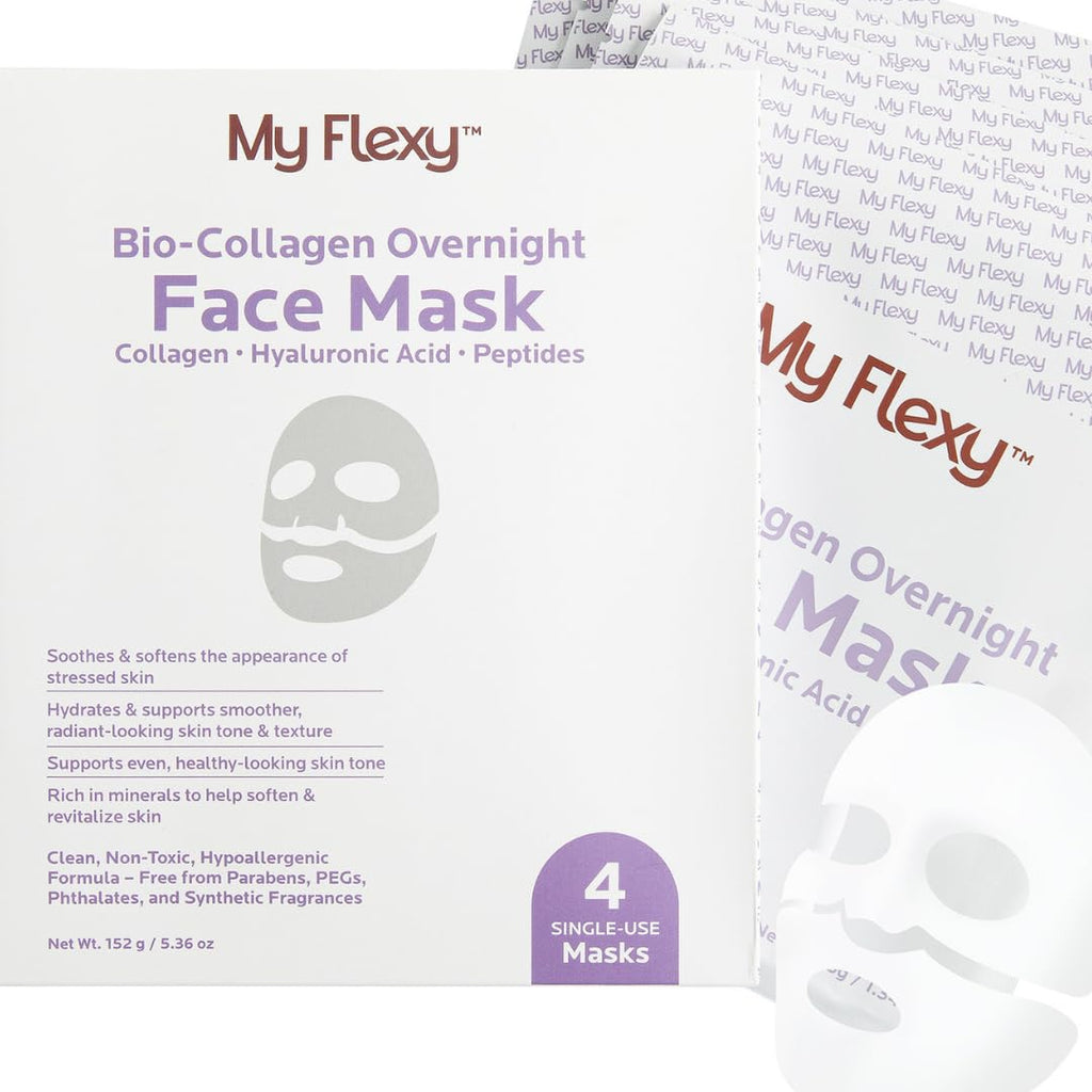My Flexy Bio Collagen Overnight Mask – Peptides, Hyaluronic Acid & Antioxidants (4 Pack)