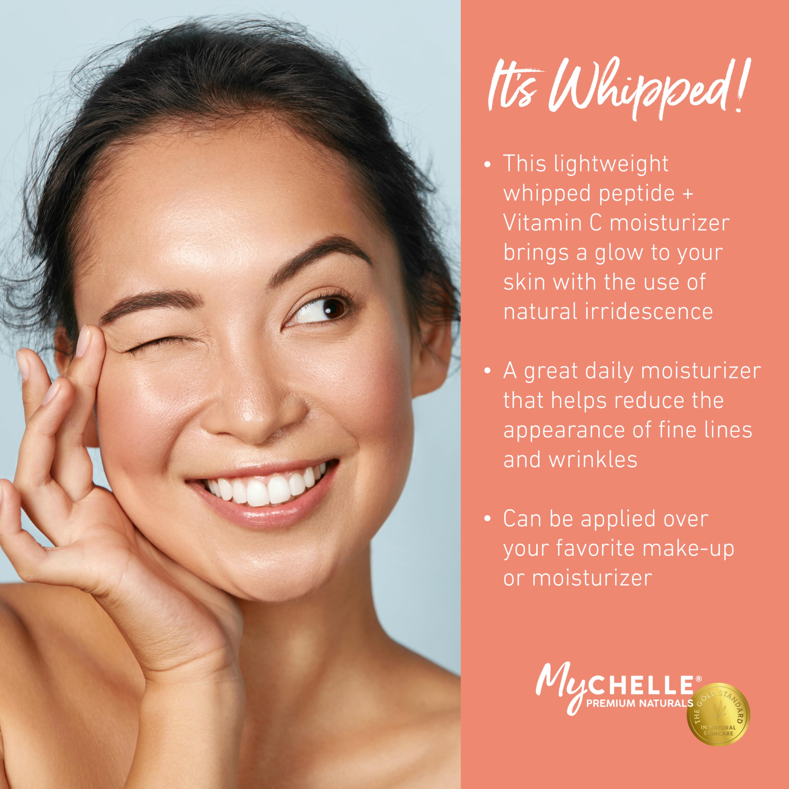 MYCHELLE Illuminating Peptide-Rich Whipped Moisturizer – 1.2 oz | Natural Glow & Peptides