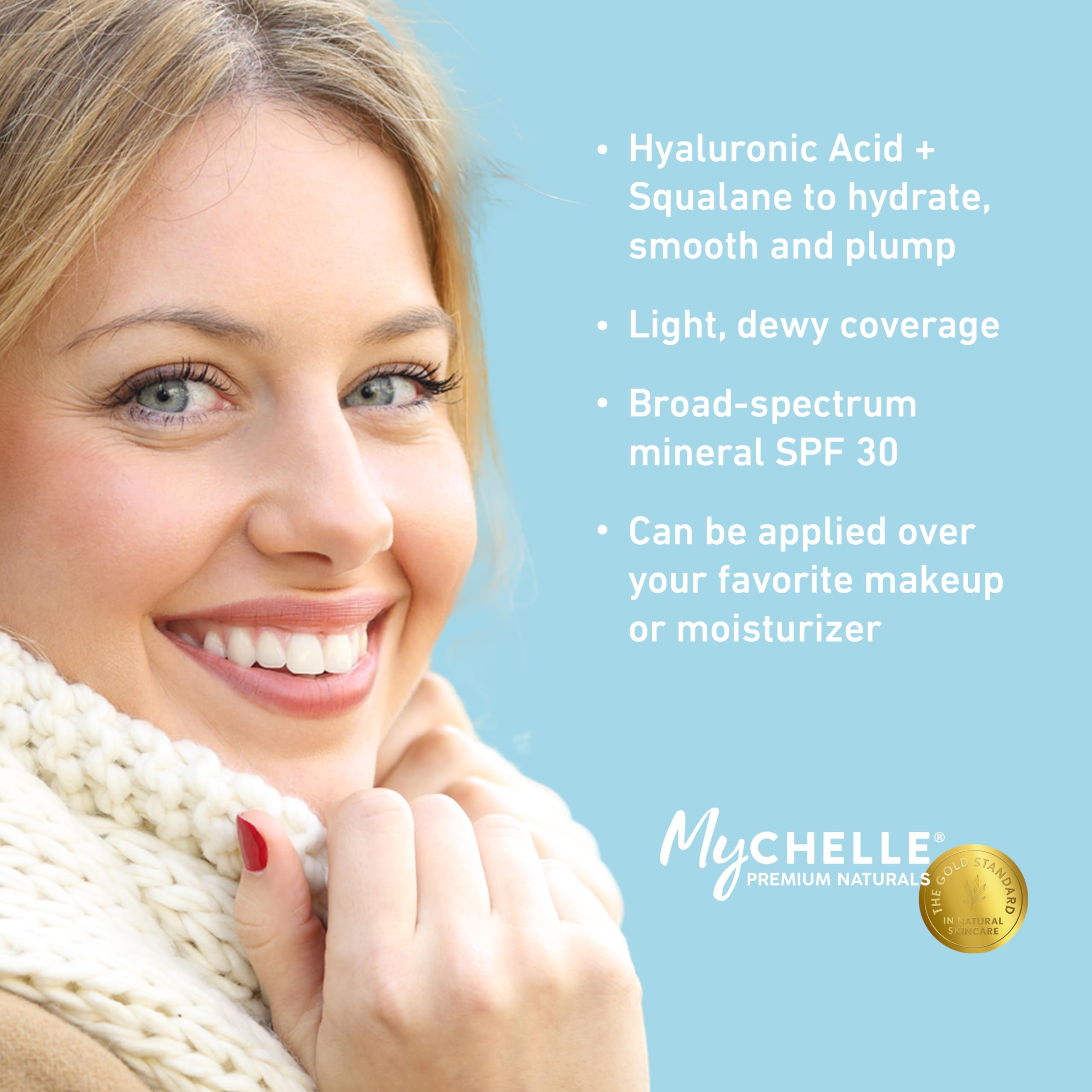 MyCHELLE Light 3-in-1 Super Serum, 1 oz – Tinted Moisturizer with Mineral SPF