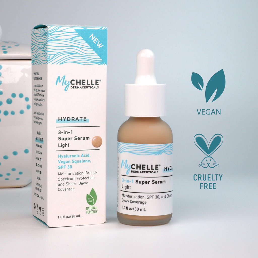 MyCHELLE Light 3-in-1 Super Serum, 1 oz – Tinted Moisturizer with Mineral SPF