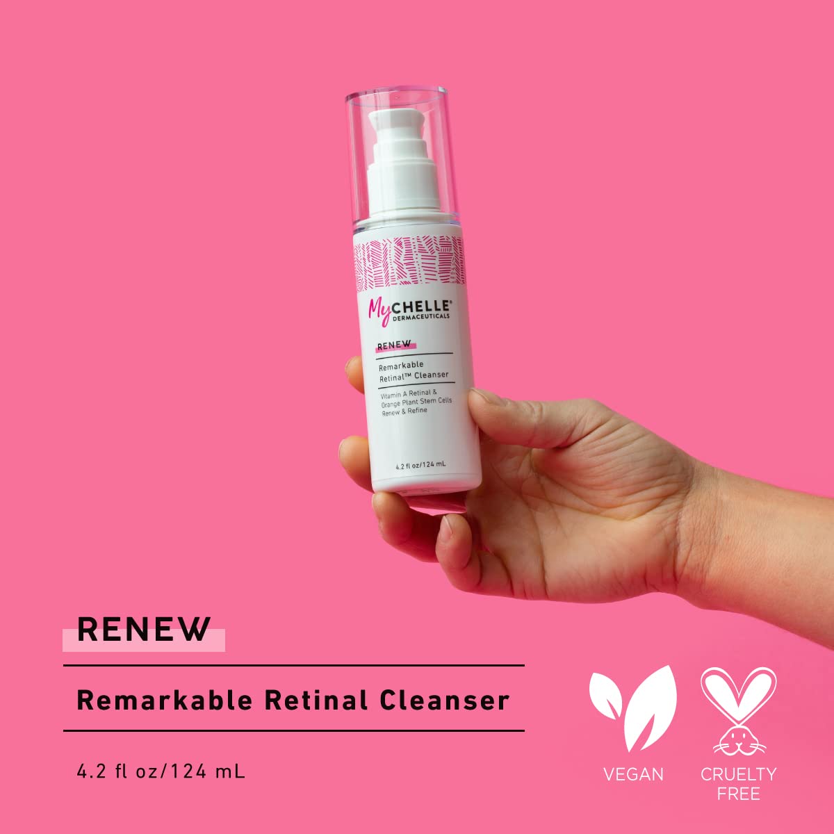 MyCHELLE Dermaceuticals Remarkable Retinal Facial Cleanser – Vitamin A Retinaldehyde, Orange Plant Stem Cells, 4.2 oz