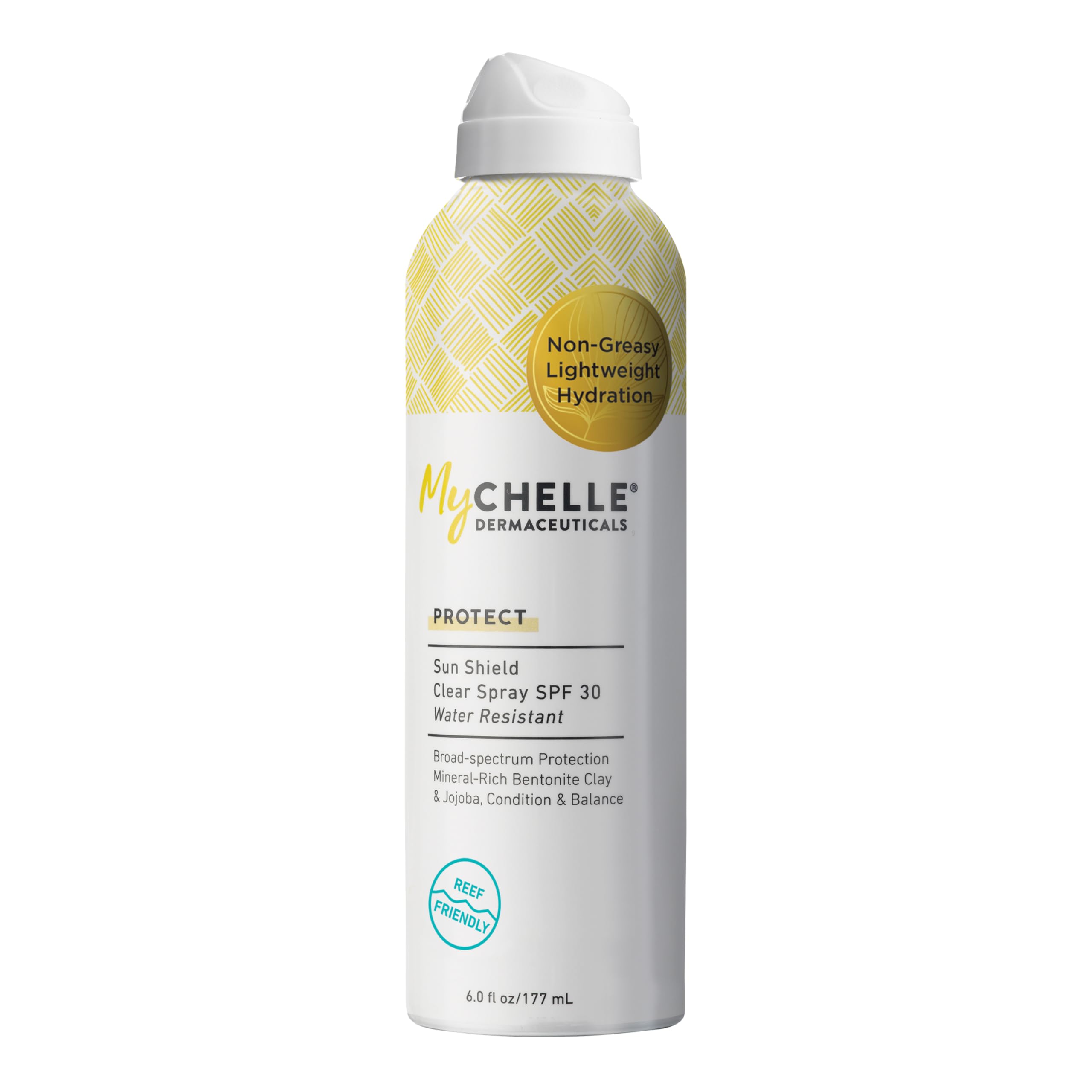MyChelle Sun Shield Clear Spray SPF 30 – Zinc Oxide Sunscreen for Face & Body (6 fl oz)