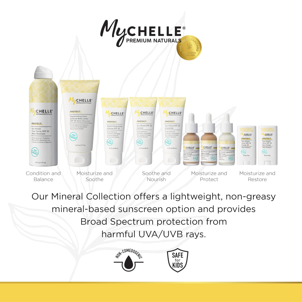 MyChelle Sun Shield Liquid SPF 30 Medium/Dark — Tinted Mineral Sunscreen & Primer (1 fl oz)