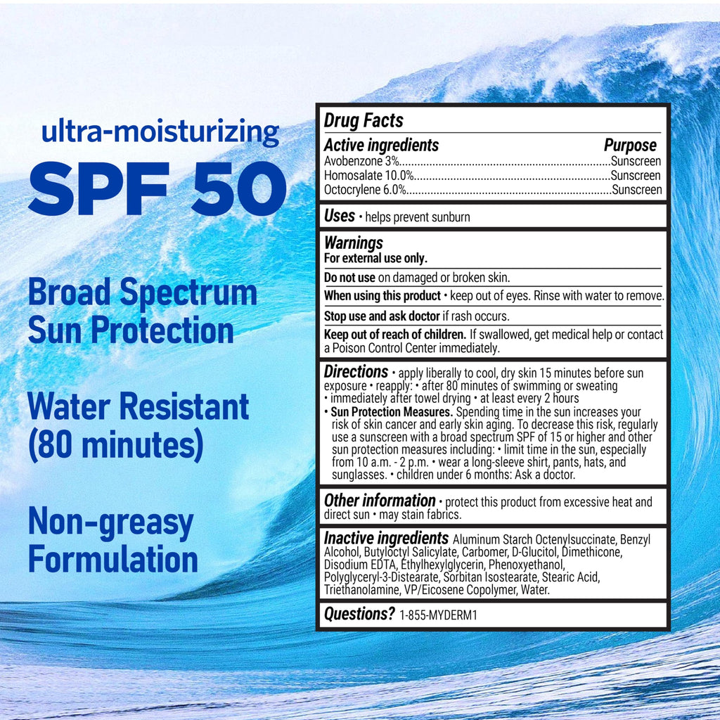 MyDerm SPF 50 Sport Sunscreen Lotion – 1 Gallon Bulk, Reef-Safe, Paraben-Free