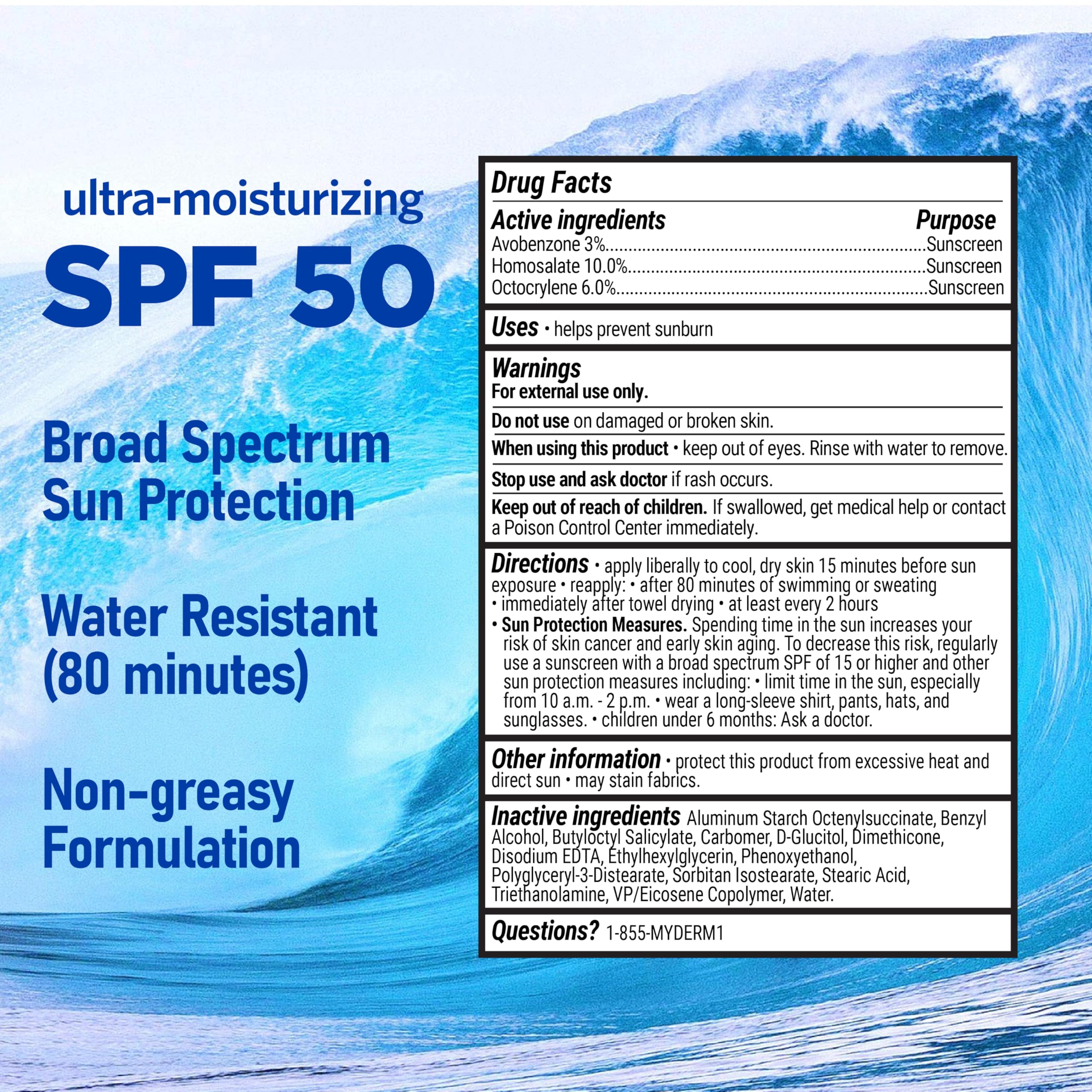 MyDerm SPF 50 Sport Sunscreen Lotion – 1 Gallon Bulk, Reef-Safe, Paraben-Free