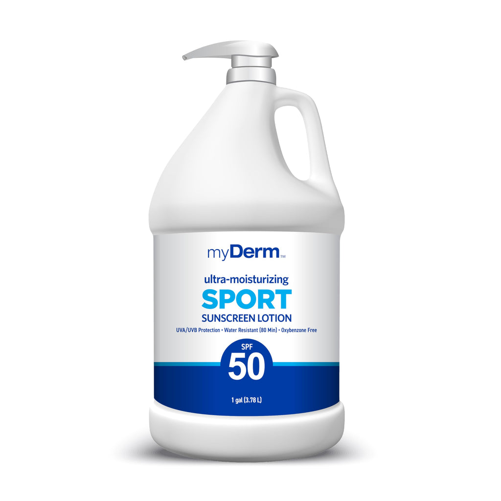 MyDerm SPF 50 Sport Sunscreen Lotion – 1 Gallon Bulk, Reef-Safe, Paraben-Free