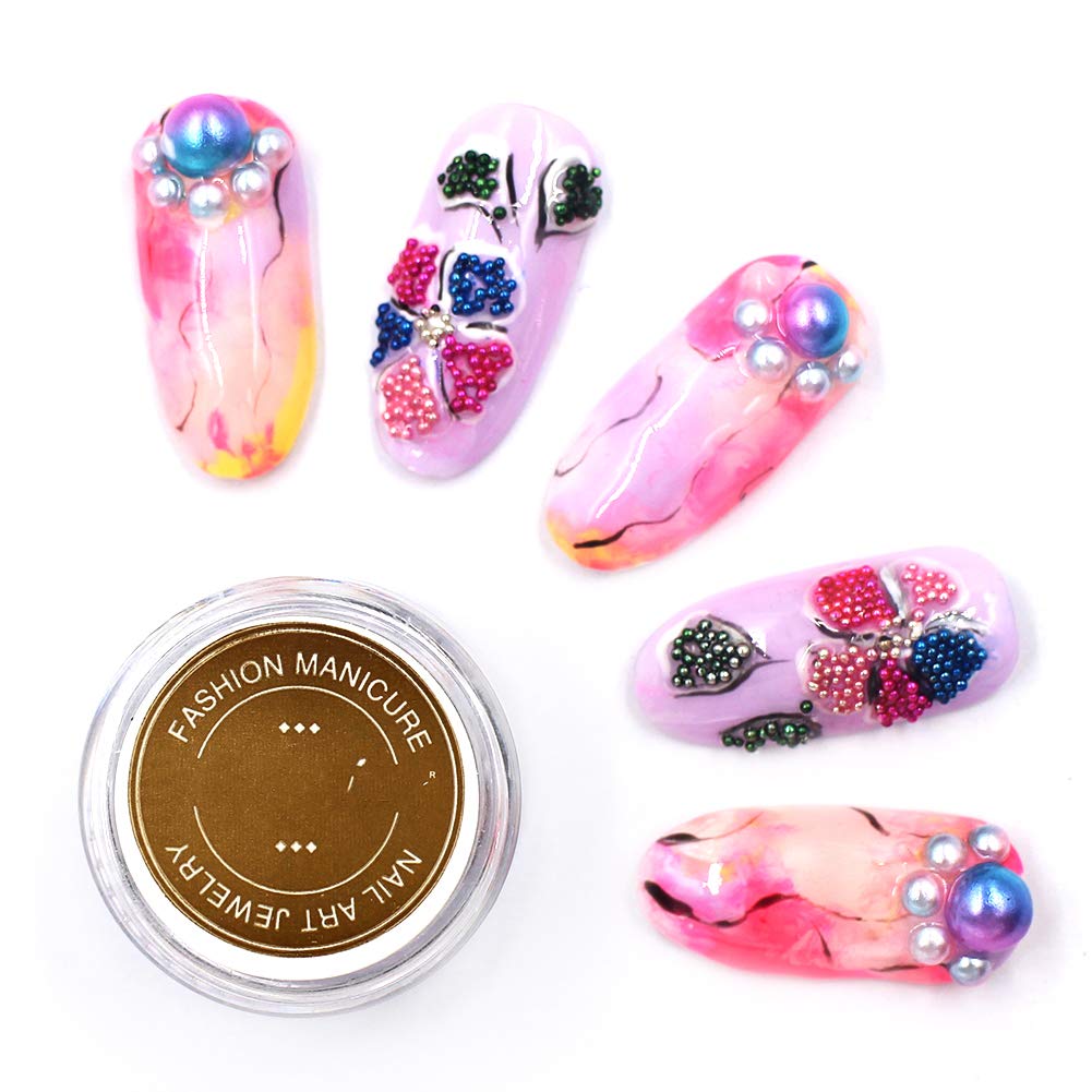 Minejin Nail Art Mini Beads 3D Colorful Caviar Charms | Mygitter