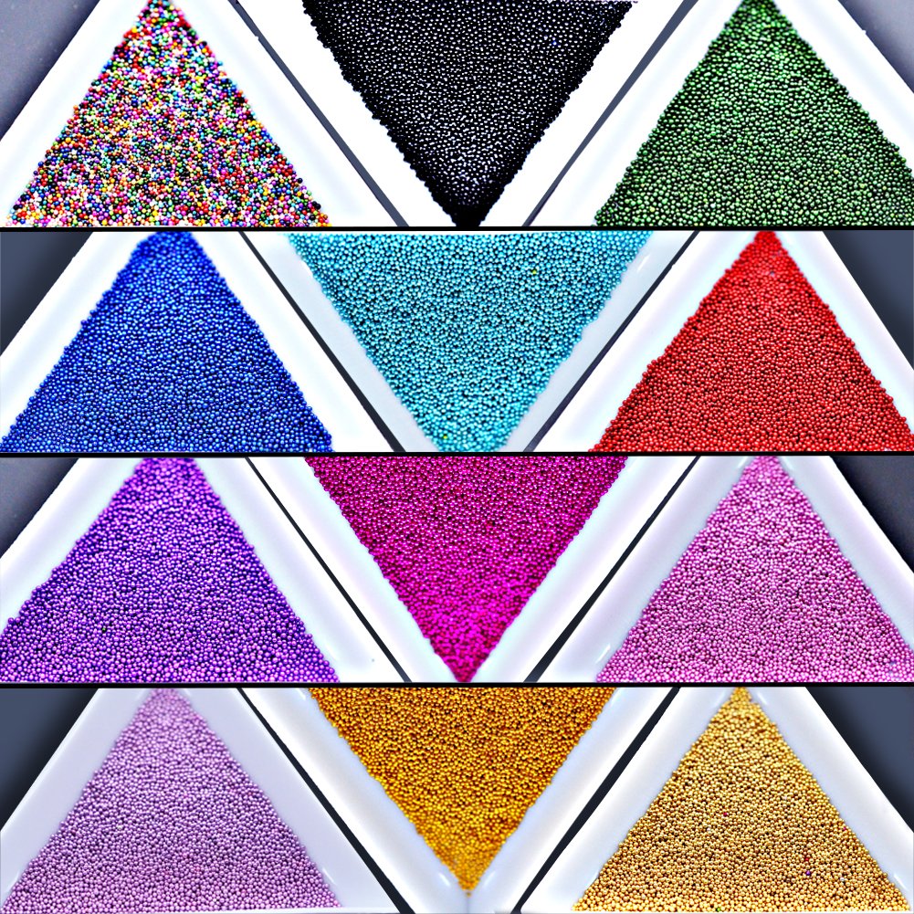 Minejin Nail Art Mini Beads 3D Colorful Caviar Charms | Mygitter