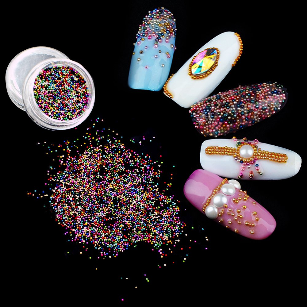 Minejin Nail Art Mini Beads 3D Colorful Caviar Charms | Mygitter