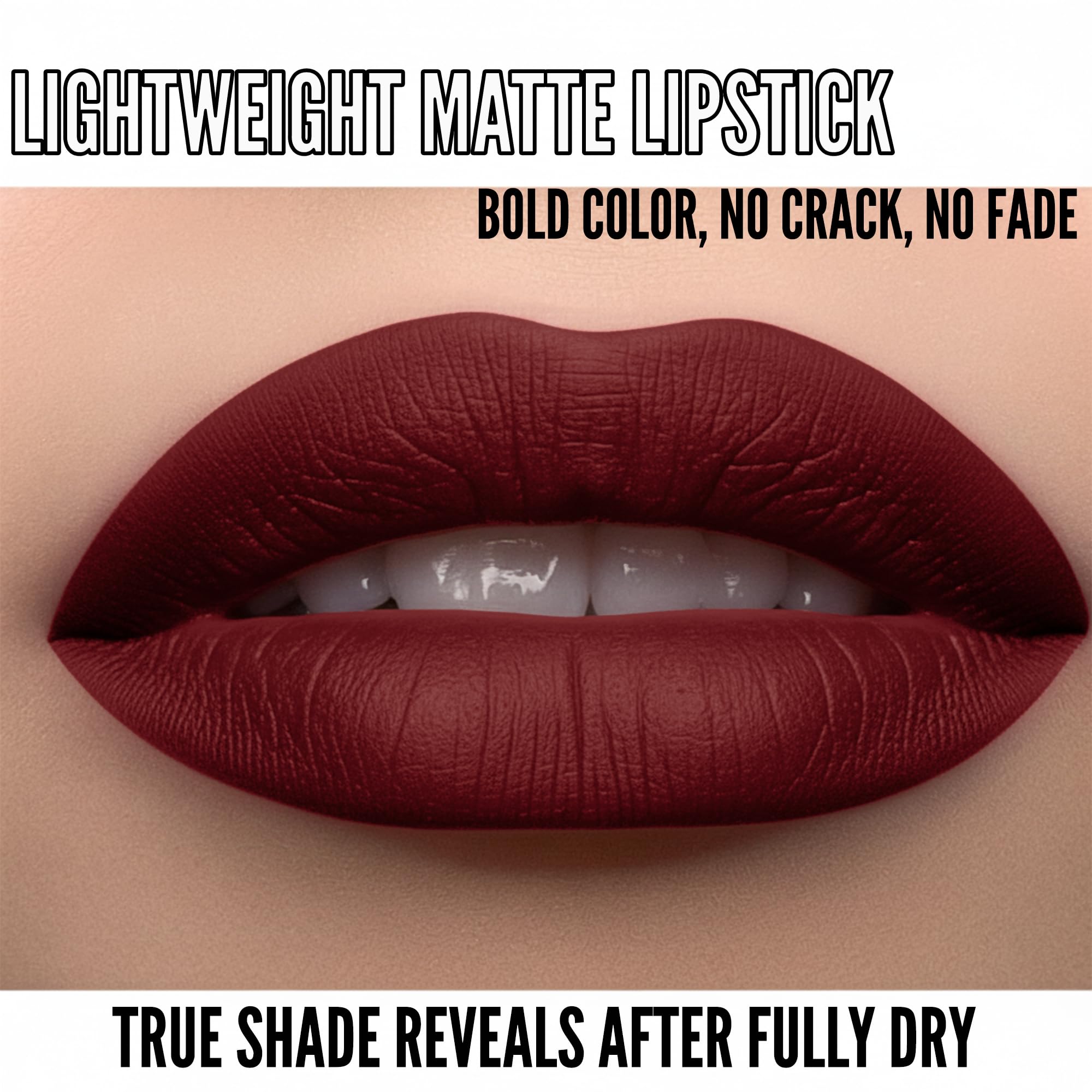 Mynena Burgundy Red Matte Liquid Lipstick – Long-Lasting, Smudge-Proof, Vegan