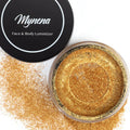Mynena Golden Face Highlighter & Body Shimmer Powder | Buildable Ultra-Fine Gold Glow for Face & Body
