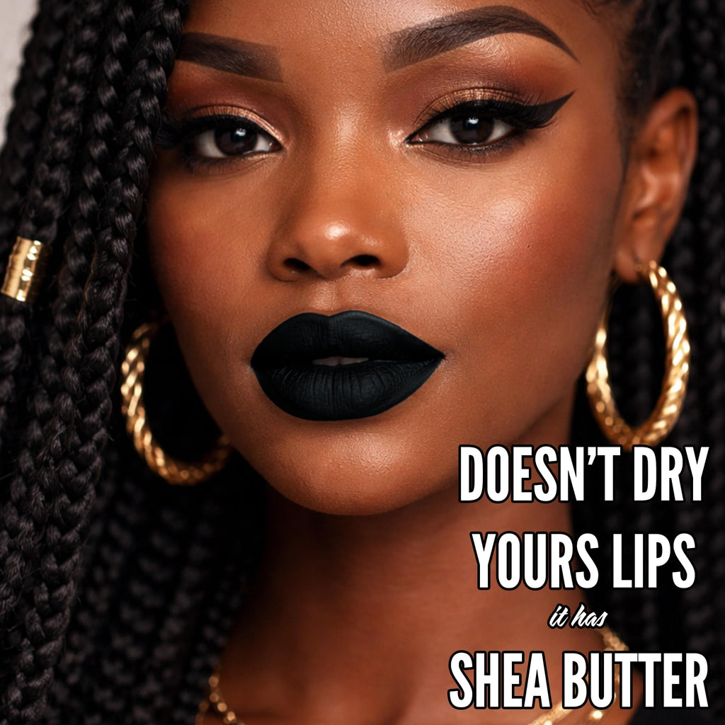 Mynena Matte Liquid Lipstick Black – Long-Lasting, Transfer-Proof, Vegan & Cruelty-Free