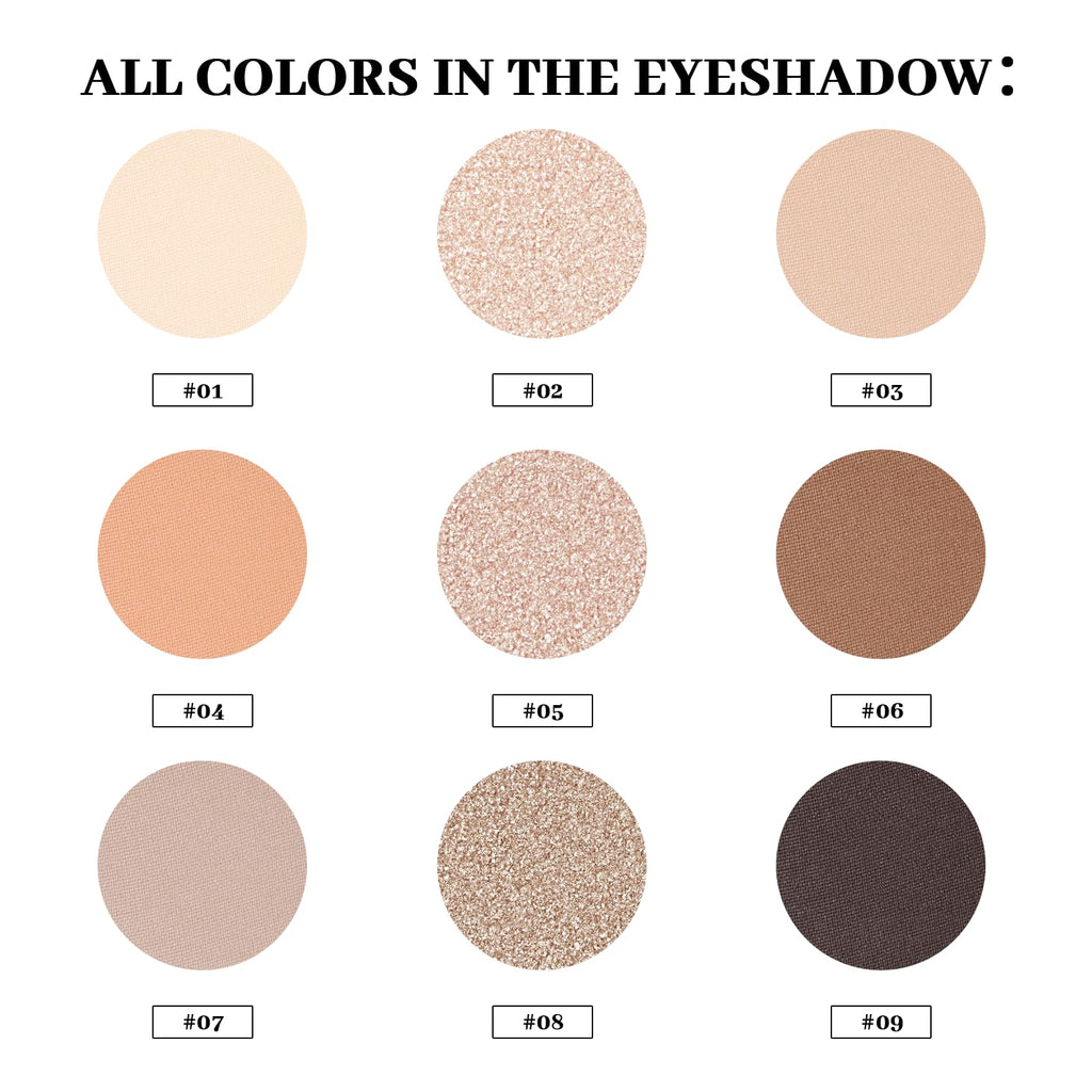 MYSTER ROSEY Neutral Eyeshadow Palette – Matte Nude 9-Shade Collection