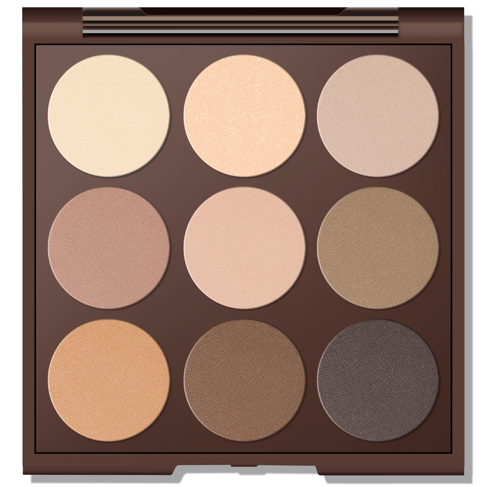 MYSTER ROSEY Neutral Eyeshadow Palette – 9 Matte Nude Shades, 12H Wear, Vegan & Cruelty-Free, Mirror Included – 0.5oz