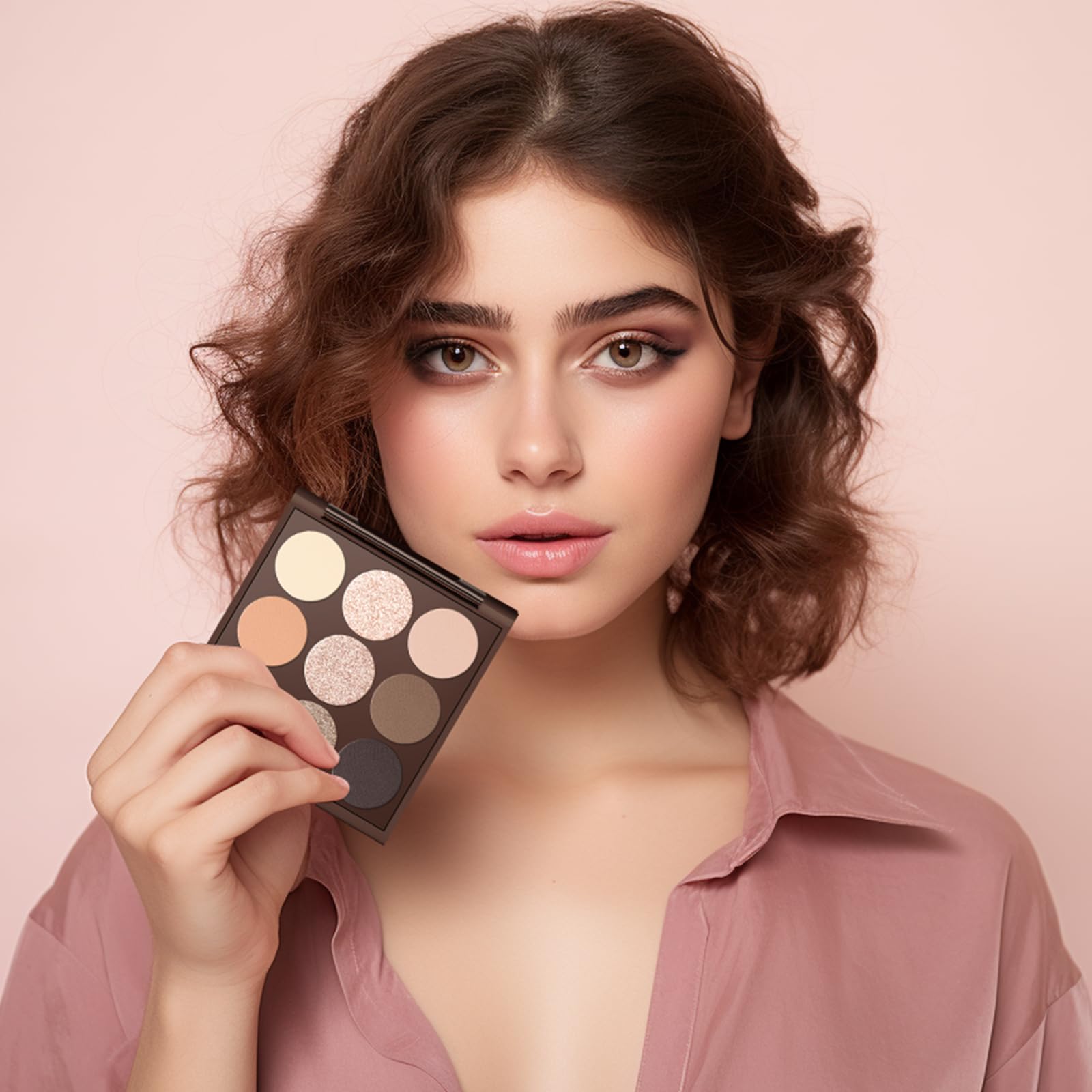 MYSTER ROSEY Neutral Eyeshadow Palette – Matte Nude 9-Shade Collection