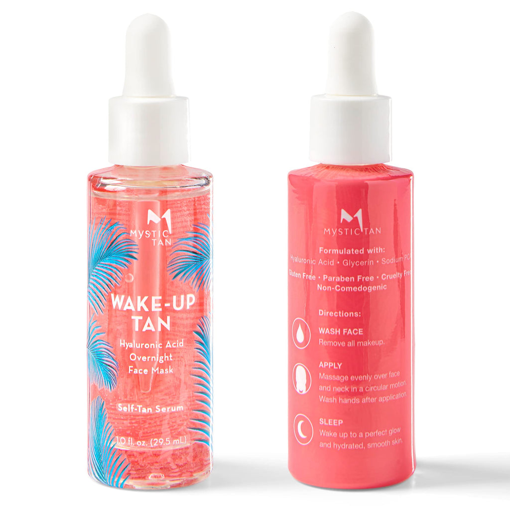 Mystic Tan Wake Up Tan Face Serum with Hyaluronic Acid – Overnight Self Tanner, 1.0 fl oz