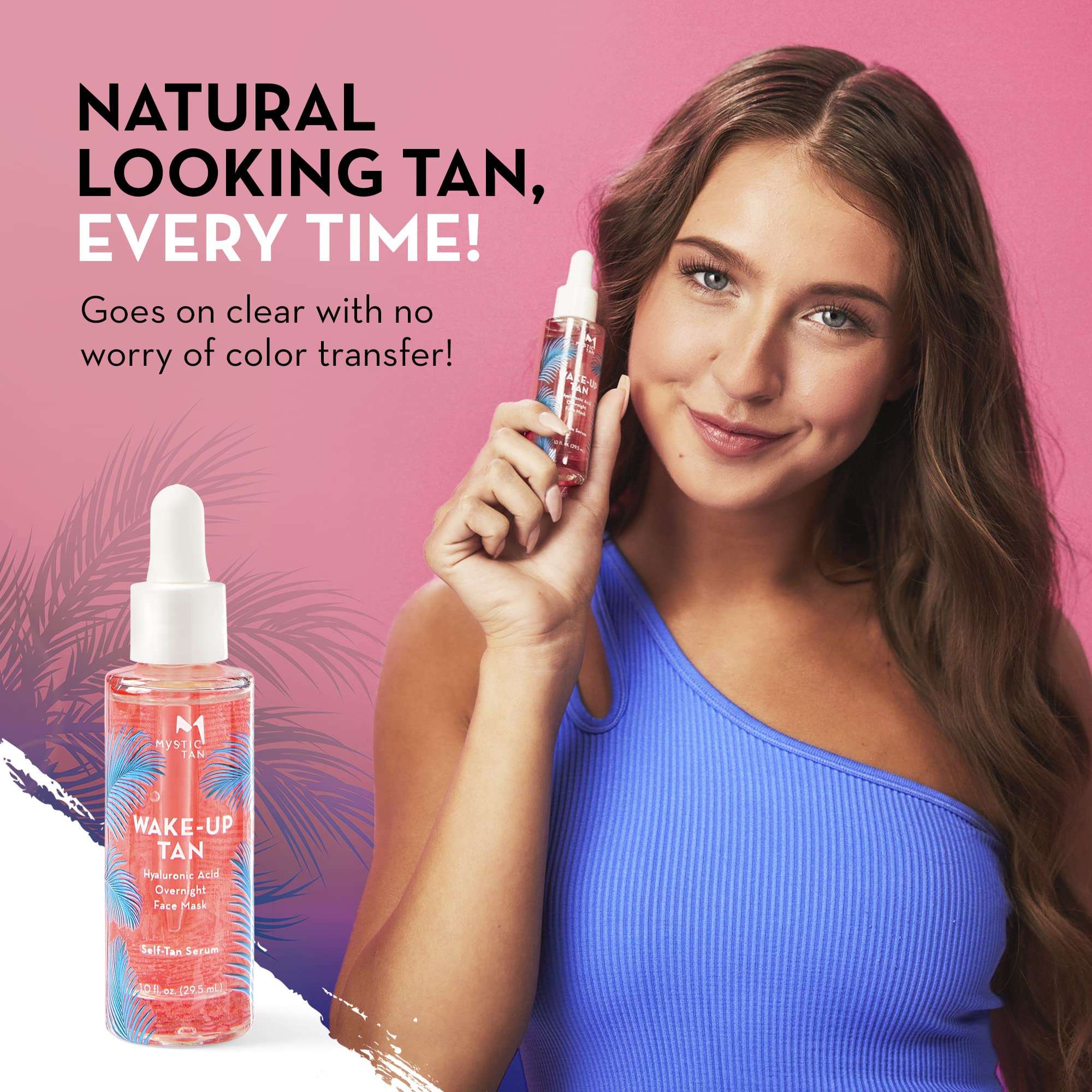 Mystic Tan Wake Up Tan Face Serum with Hyaluronic Acid – Overnight Self Tanner, 1.0 fl oz